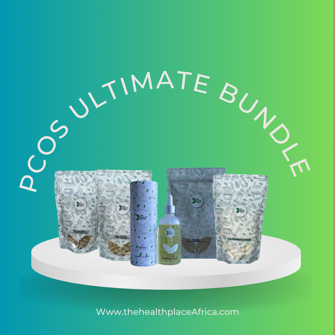 PCOS Ultimate Herbal Bundle-  50 Capsules Morning Mix, 50 Capsules Afternoon Mix; 50 Capsules Night Mix,100g  Herbal Tea Blend,100ml Castor Oil