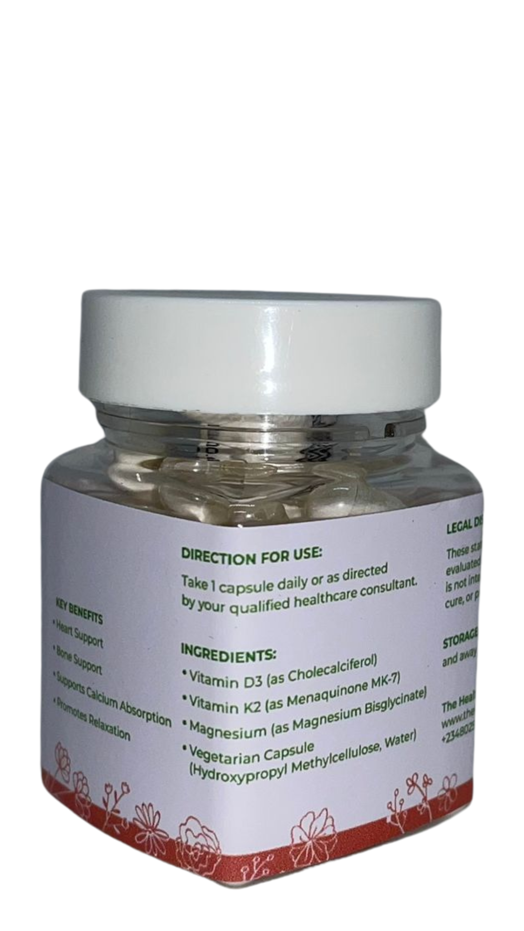 Mag-D-K2- 50 Capsules 650mg Each *in Plastic Bottle.
