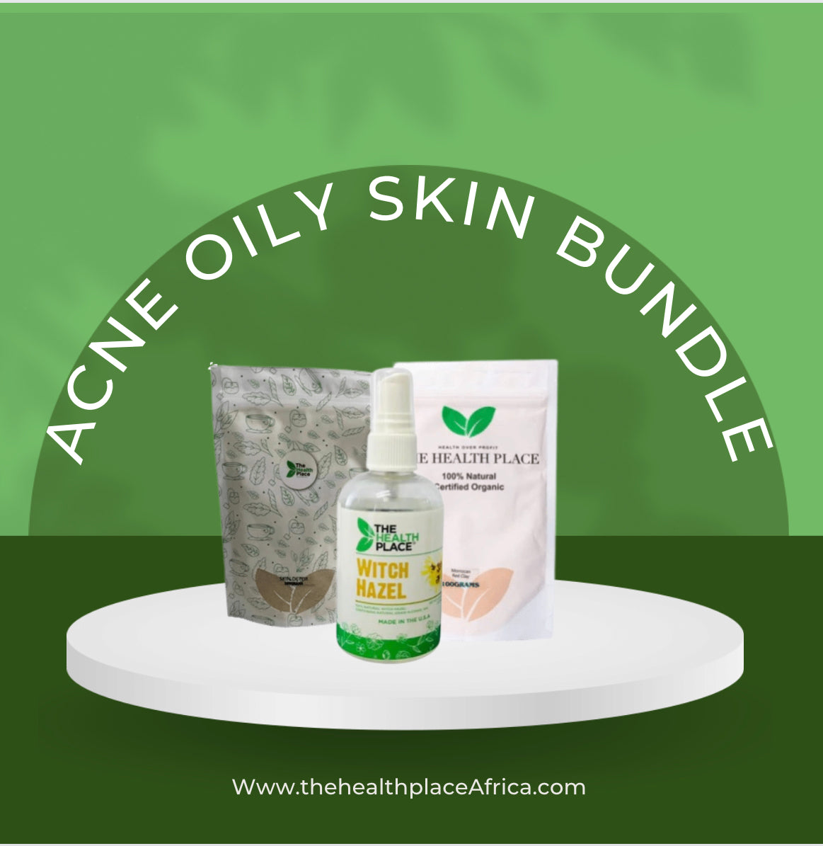 Acne Cleanse Bundle- Oily and Combination Skin 100g Acne Skin Cleanse Powder + 120ml 
Witch Hazel +100g Rhassoul Clay
